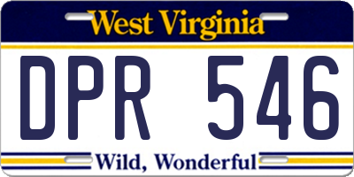 WV license plate DPR546
