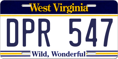 WV license plate DPR547