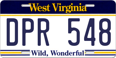 WV license plate DPR548