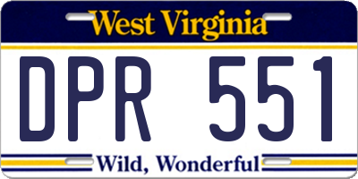 WV license plate DPR551