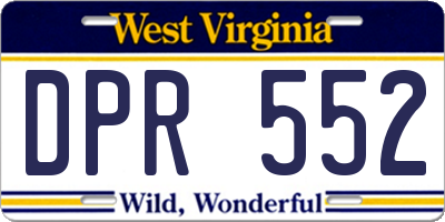WV license plate DPR552