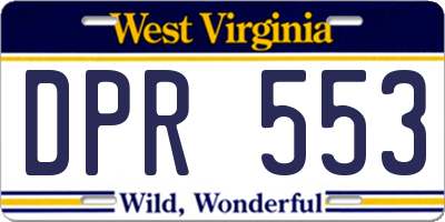 WV license plate DPR553
