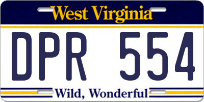 WV license plate DPR554