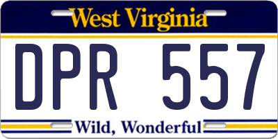 WV license plate DPR557