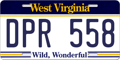 WV license plate DPR558