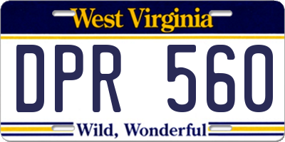 WV license plate DPR560