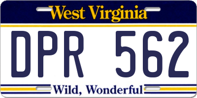 WV license plate DPR562