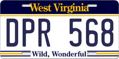 WV license plate DPR568