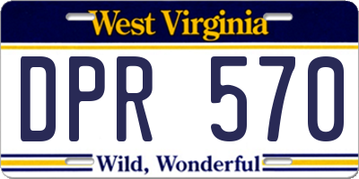 WV license plate DPR570
