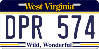 WV license plate DPR574