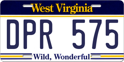 WV license plate DPR575