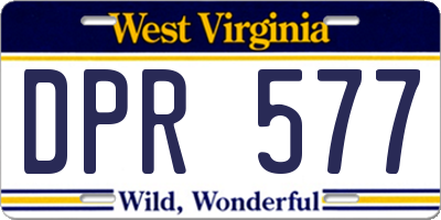 WV license plate DPR577