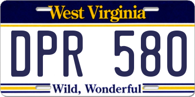 WV license plate DPR580