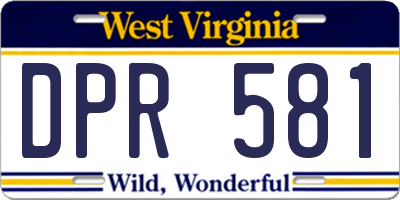 WV license plate DPR581