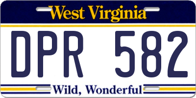 WV license plate DPR582
