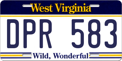 WV license plate DPR583