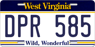 WV license plate DPR585