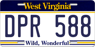 WV license plate DPR588