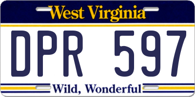 WV license plate DPR597