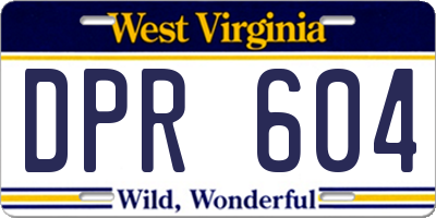 WV license plate DPR604