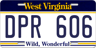 WV license plate DPR606