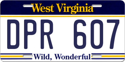 WV license plate DPR607