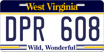 WV license plate DPR608