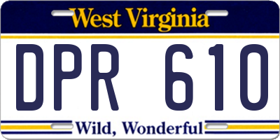 WV license plate DPR610