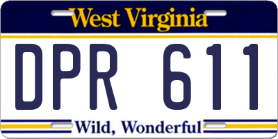 WV license plate DPR611