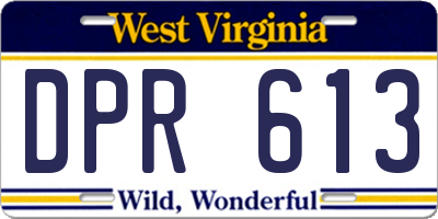 WV license plate DPR613