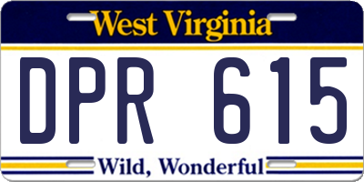 WV license plate DPR615