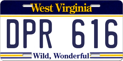 WV license plate DPR616