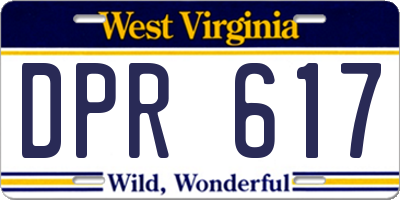WV license plate DPR617