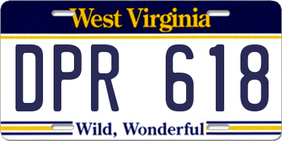 WV license plate DPR618