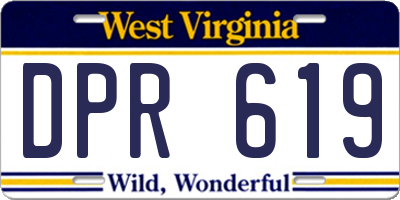 WV license plate DPR619