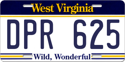 WV license plate DPR625