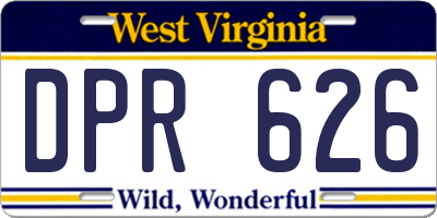 WV license plate DPR626