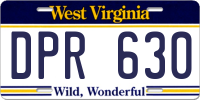 WV license plate DPR630