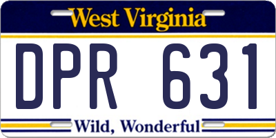 WV license plate DPR631