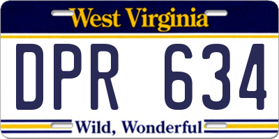 WV license plate DPR634