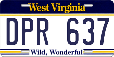 WV license plate DPR637