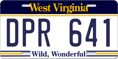 WV license plate DPR641