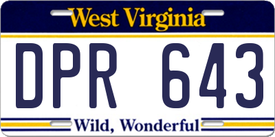 WV license plate DPR643
