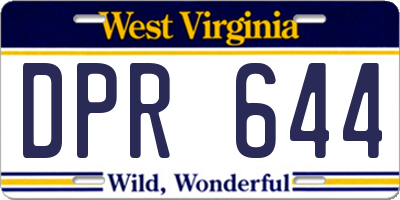 WV license plate DPR644
