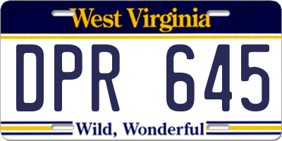 WV license plate DPR645