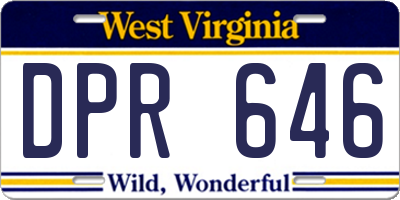 WV license plate DPR646