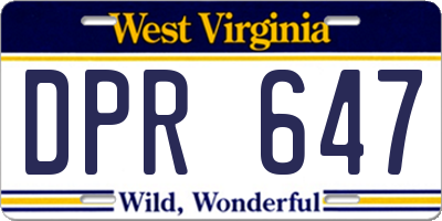 WV license plate DPR647