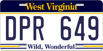 WV license plate DPR649