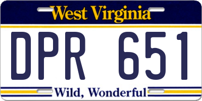 WV license plate DPR651