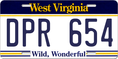 WV license plate DPR654